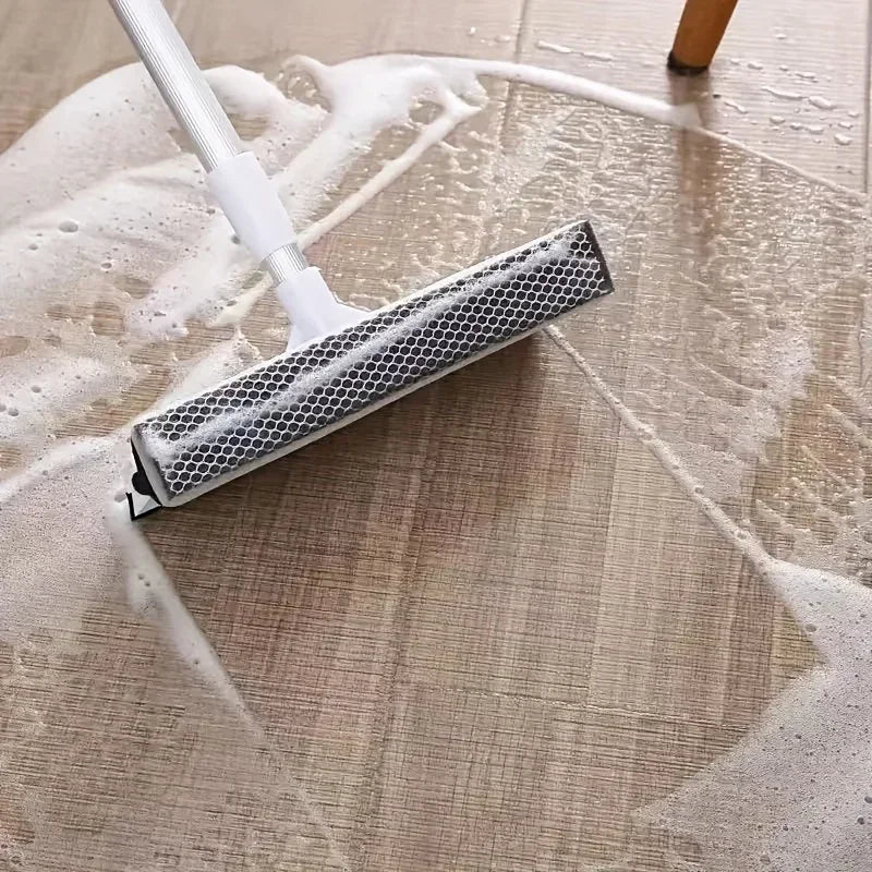 1pc Glass Cleaning Brush 2-in-1 Telescopic Pole Car Window Floor Cleaning Brush Glass Scraper Household Cleaning Tool