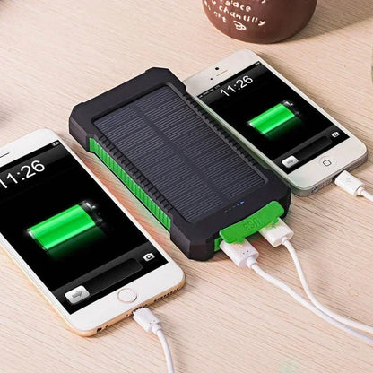 100000mAh Solar Power Bank External Battery Portable Charger Waterproof Powerbank W/ SOS Flashlight for IPhone Xiaomi Huawei