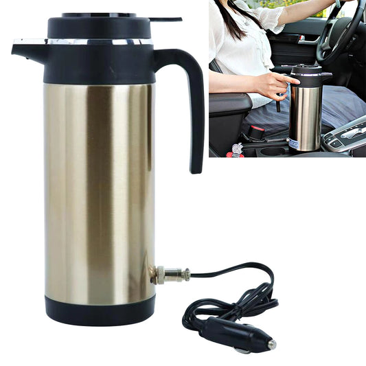 1200 ML Car Truck Water Heater Car Hot Kettle Leak-Proof Design 12/24 V Tea Coffee Kettle 120/240 W Fast Boiling for Travel Home