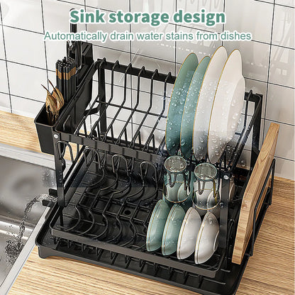 Drainer rack kitchen sink Kitchen Adjustable Plates Organizer Dish Bowl Drainer Storage Rack Cutlery Storage Holder