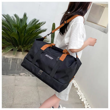 Large Capacity Travel Gym Bag Short-distance Luggage Portable Fitness Bags Shoulder Crossbody Handbags Men's Sports Waterproof B