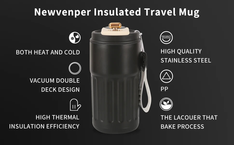 Stainless Steel Vacuum Insulated Travel Coffee Mug LED Temperature Display Insulated Mug with Lid 420ml