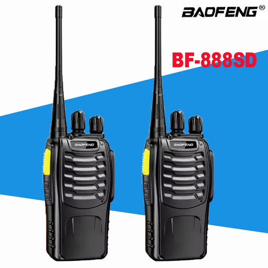 2PCS Baofeng BF-888SD Walkie Talkie Dual Band Portable Long Range UHF 400-470MHz USB/EU/US Ham Two Way Radio BF888S for Hunting