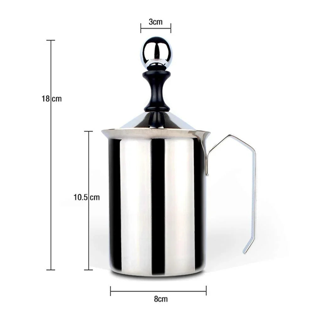 Milk Bubble Machine Stainless Steel Manual Milk Beater Latte Milkshake Coffee Machine Milk Foam Hand-held Milk Jug Gift Set
