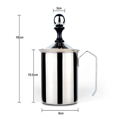 Milk Bubble Machine Stainless Steel Manual Milk Beater Latte Milkshake Coffee Machine Milk Foam Hand-held Milk Jug Gift Set