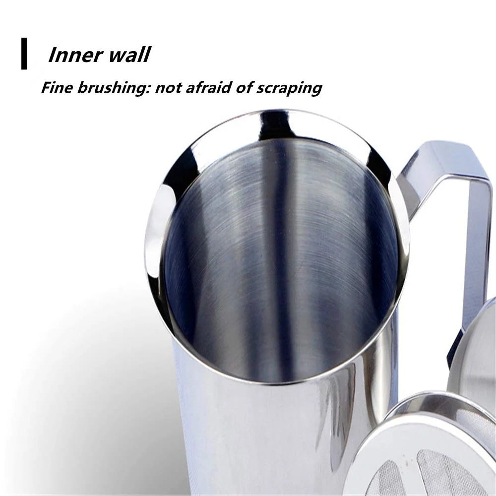 Milk Bubble Machine Stainless Steel Manual Milk Beater Latte Milkshake Coffee Machine Milk Foam Hand-held Milk Jug Gift Set