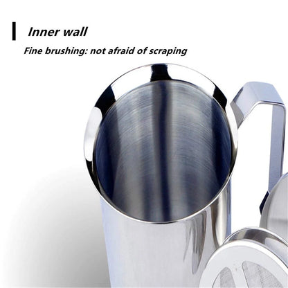 Milk Bubble Machine Stainless Steel Manual Milk Beater Latte Milkshake Coffee Machine Milk Foam Hand-held Milk Jug Gift Set
