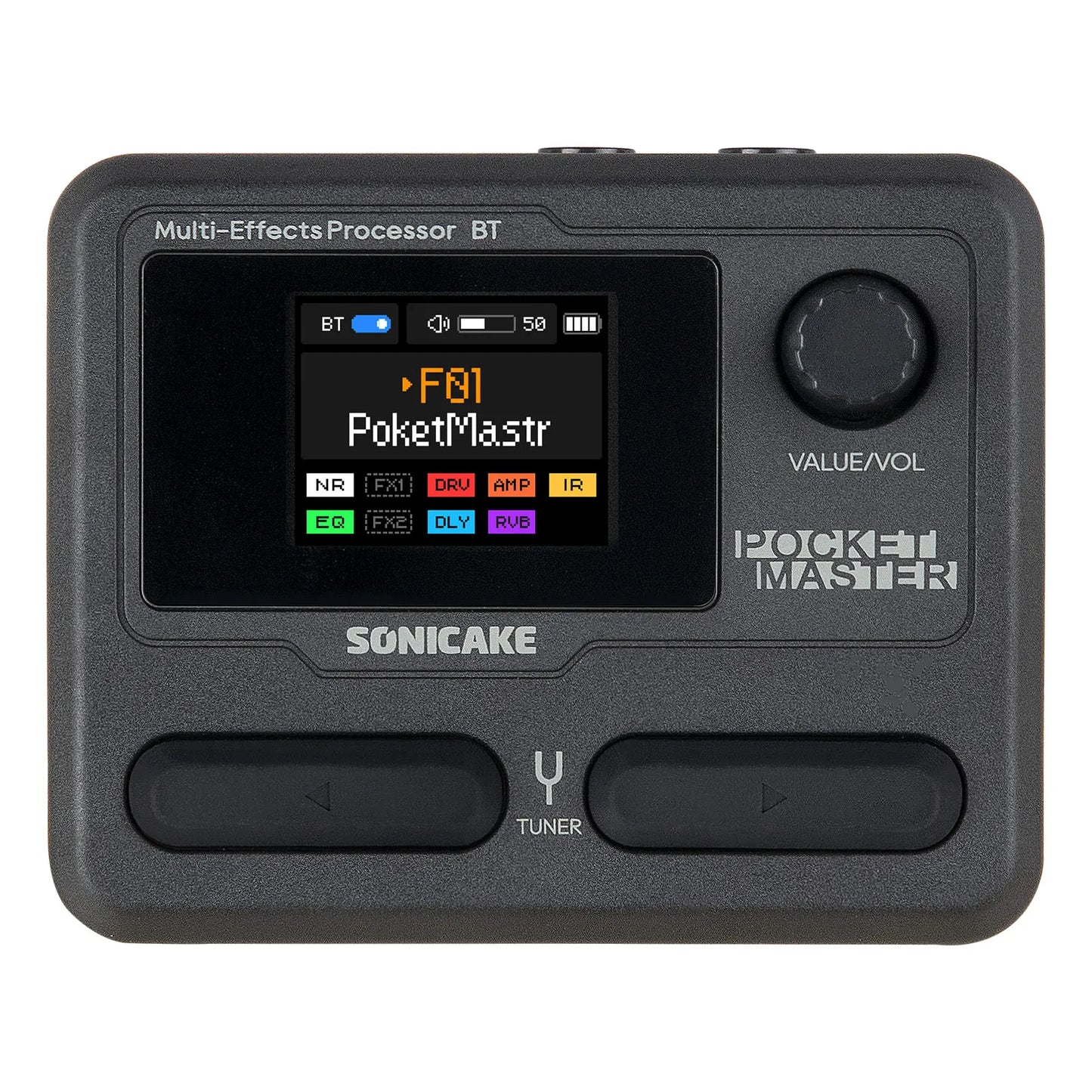 SONICAKE Pocket Master Compact Guitar Bass Amp 100+ Multi-Effects Pedal APP Control 1.77" LCD color screen QME-10