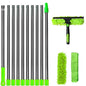 Extended Window Cleaning Kit 2 in 1 Double Sided Glass Squeegee Cleaner Duster Mop 180° Swivel Window Cleaning Tools