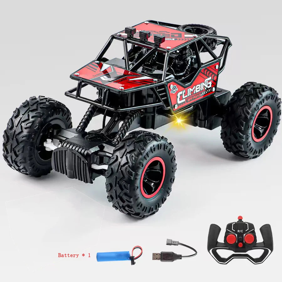 New RC Car 1:16 2WD with LED Light 2.4G 20KM/H High Speed Off-Road Climbing Remote Control Car Toy Gifts for Boys Girls Kids