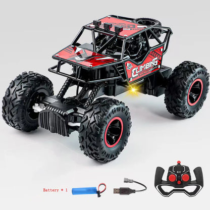 New RC Car 1:16 2WD with LED Light 2.4G 20KM/H High Speed Off-Road Climbing Remote Control Car Toy Gifts for Boys Girls Kids