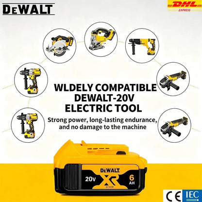 100% Original DeWalt 20V 6Ah 5Ah Battery Power Tool Replacement for DeWalt DCB206 DCB205 DCB202 DCB200 18V 20V Power Tool