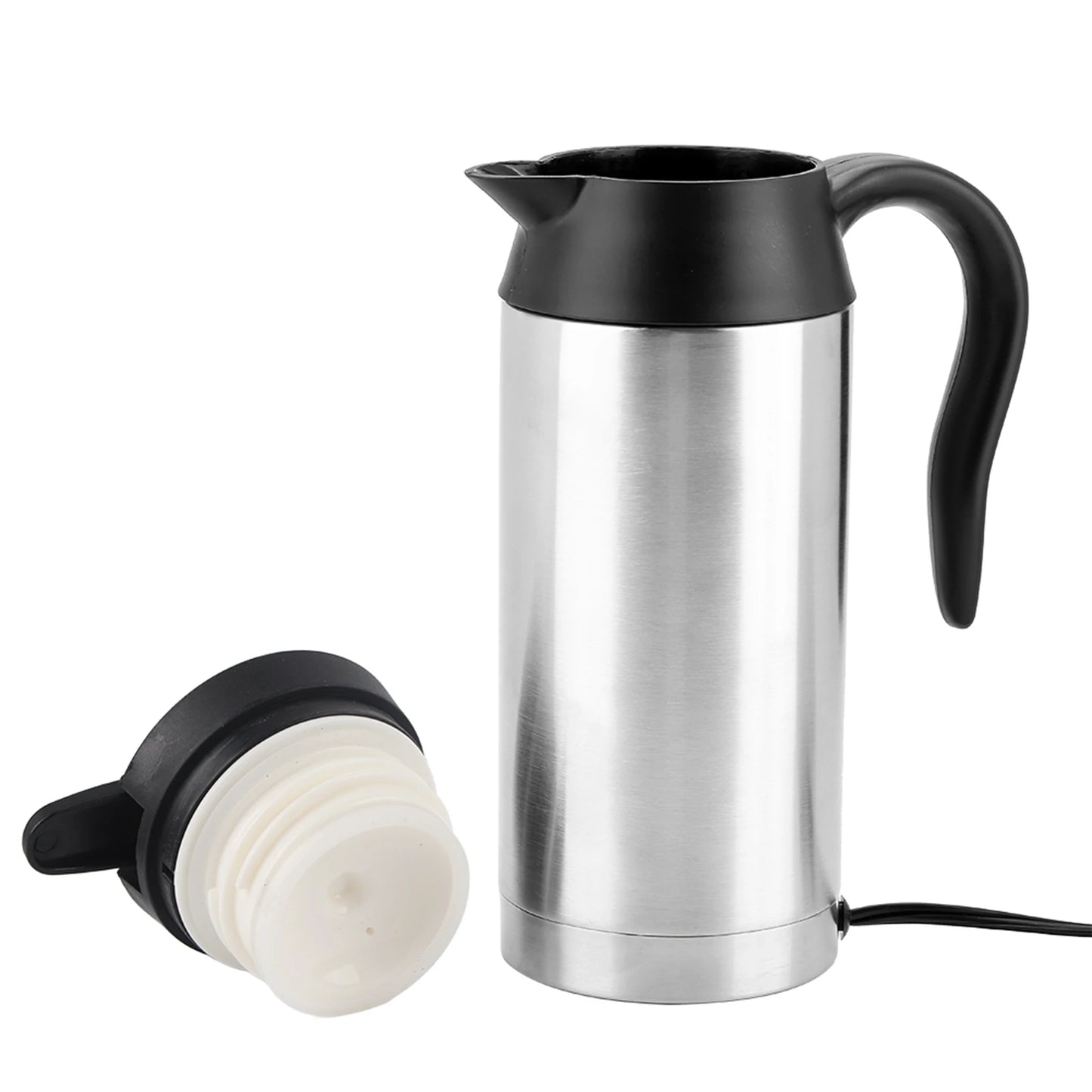 Portable 750ml 24V Travel Car Truck Kettle Water Heater Bottle Stainless Steel for Tea Coffee Drinking