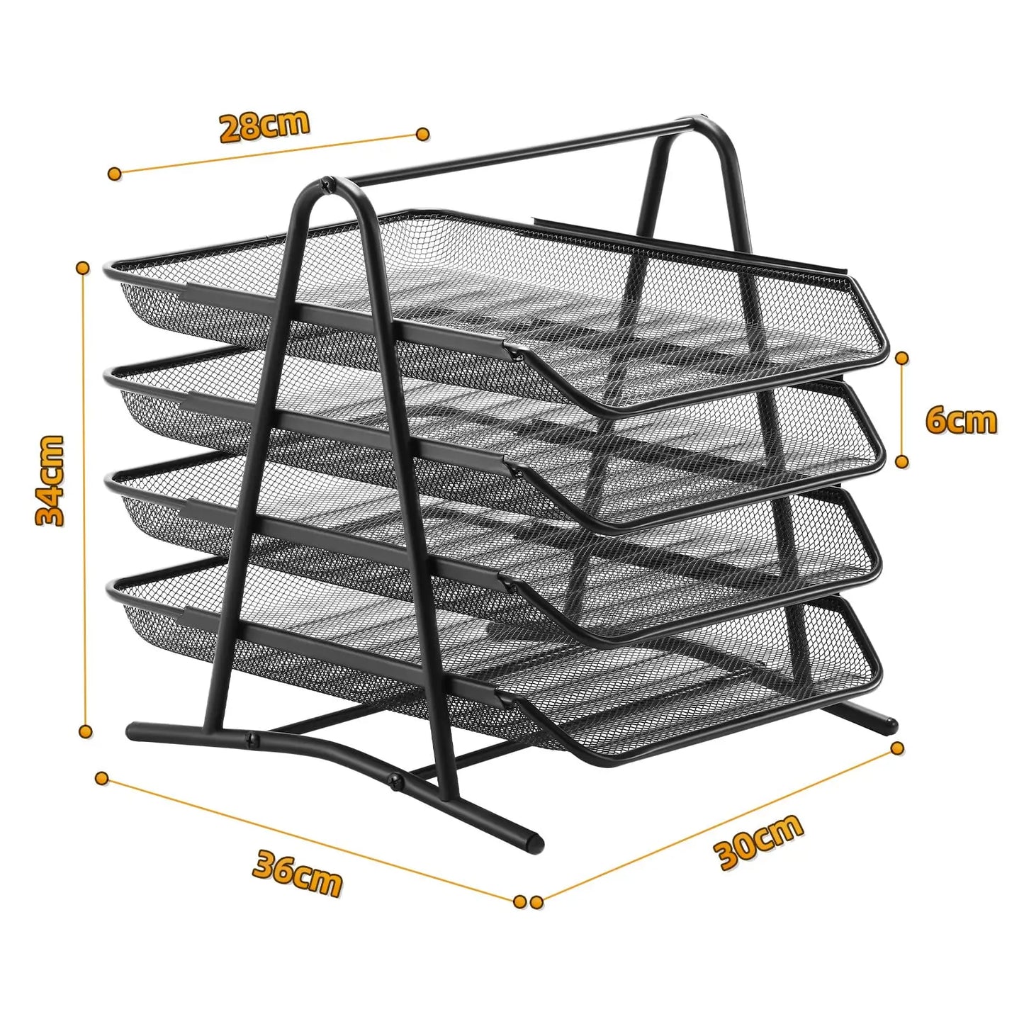 Mesh Desk Organiser 4 Tier Letter Tray Organizer Office Desktop Document Paper File Storage Mesh Filling Collection