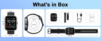 Jugeman 1.91" Smartwatch (Answer/Make Call), IP68 Waterproof Fitness Tracker, 110+ Sport Modes, Heart Rate and Sleep Monit.