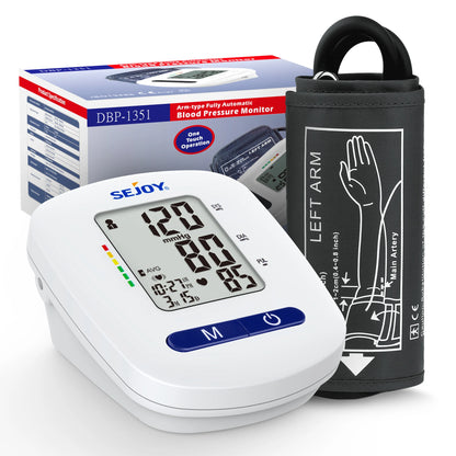 Sejoy DBP Blood Pressure Monitor Upper Arm Automatic BP Cuff Machine with LED Display for Home Use Health Care