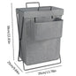Foldable Storage Basket, Large Capacity Dirty Clothes Basket with hanging bag, Durable Canvas Organizer for Laundry