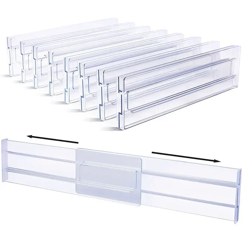 1/2/4/6/8PCS Drawer Wardrobe Dividers Organizers Expandable From Kitchen Drawer Organizer, Clear Plastic Partition Plate Tools
