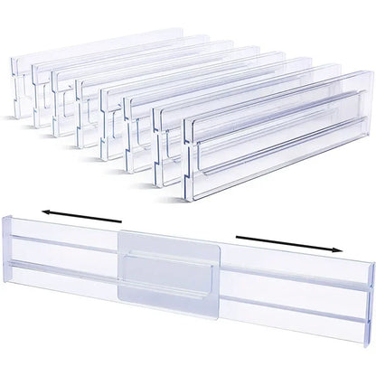 1/2/4/6/8PCS Drawer Wardrobe Dividers Organizers Expandable From Kitchen Drawer Organizer, Clear Plastic Partition Plate Tools