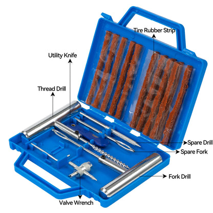 Portable Car Tire Repair Kit 23Pcs DIY Easy Repair Tyre Puncture Repair Tool For Car Motorcycles ATVS Lawnmowers Tractors Trucks
