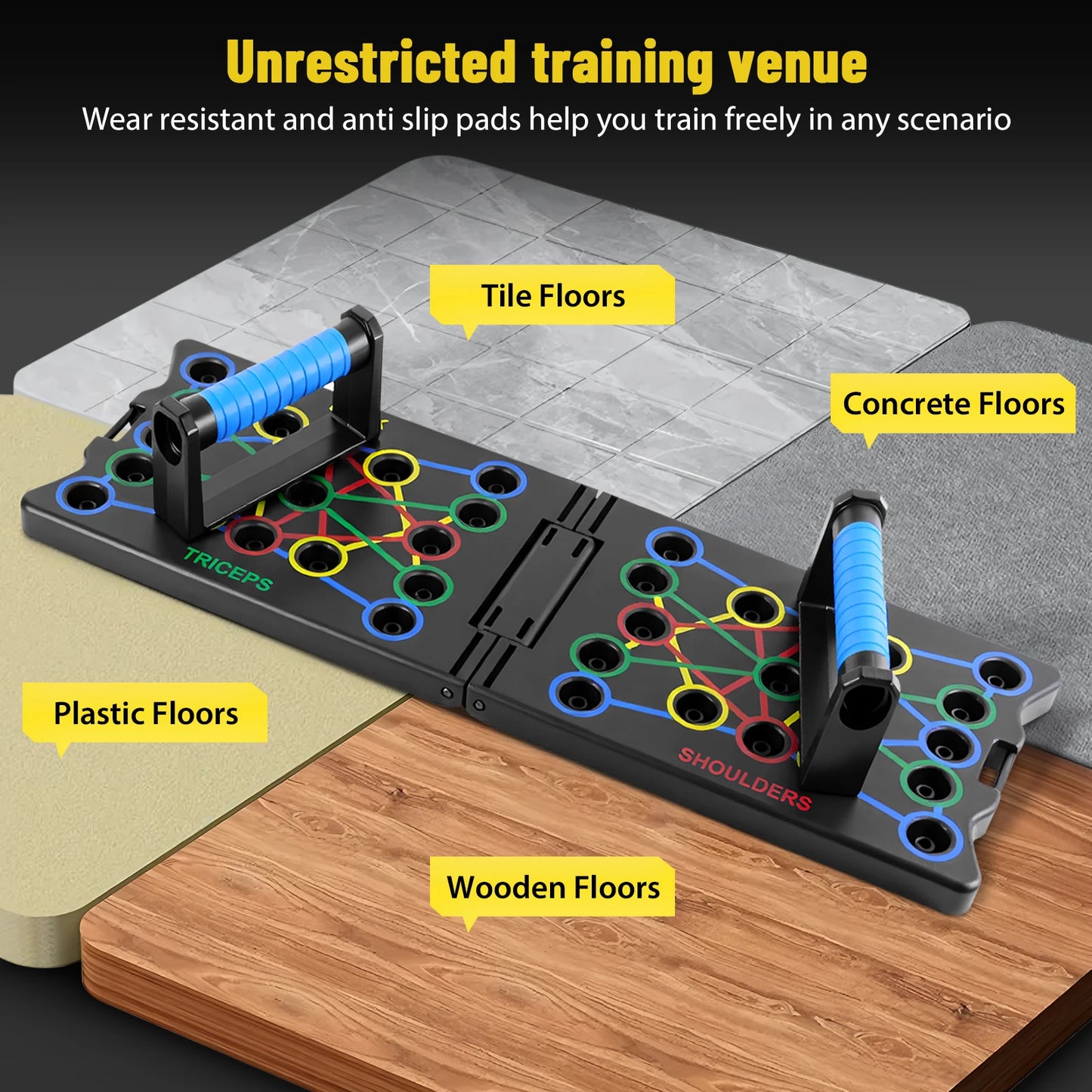 24-In-1 Multifunctional Push-up Board Set，Portable Foldable Fitness Equipment For Chest Abdomen Arms And Back Training