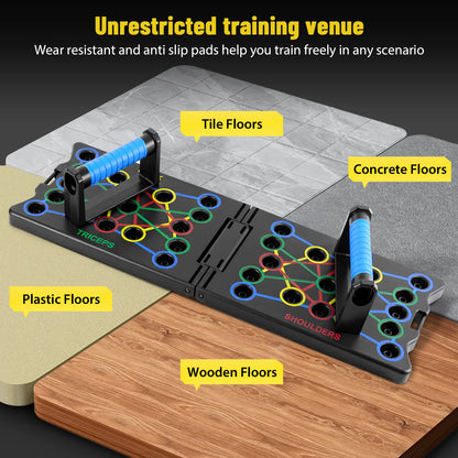 24-In-1 Multifunctional Push-up Board Set，Portable Foldable Fitness Equipment For Chest Abdomen Arms And Back Training