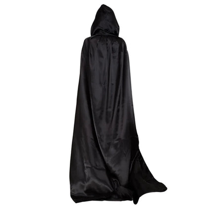 1 Piece of Halloween Cape With 3 Sizes Available It is a Black Grim Reaper Cloak Made of Party Satin Featuring a Stand-up Collar