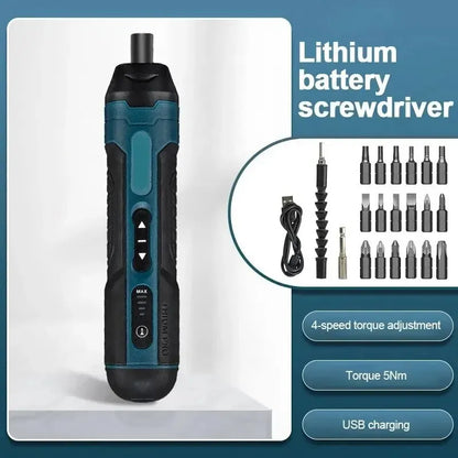 Mini Cordless Electric Screwdriver 1300mah Rechargeable Adjustment Multi-function Power Drill Disassembly Torque Repair Tools