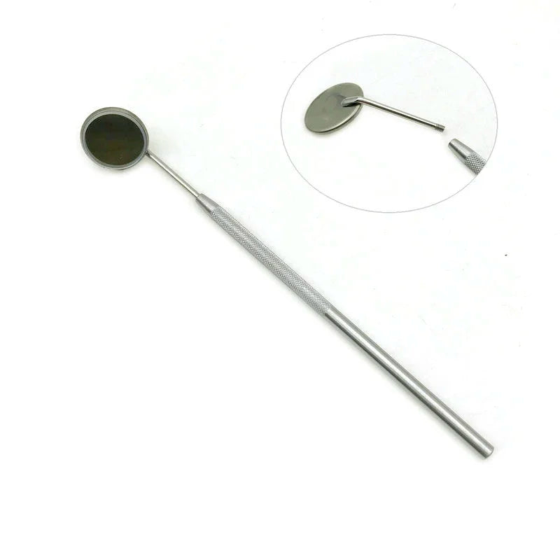 5/10Pcs Dental Mirrors with Handle Stainless Steel Surgical Instruments Dentist Mouth Checking Makeup Supplies