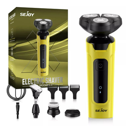 Sejoy 5 in 1 Electric Razor Shaver Barber for Men Rechargeable with Beard Trimmer Portable Shavers for Travel