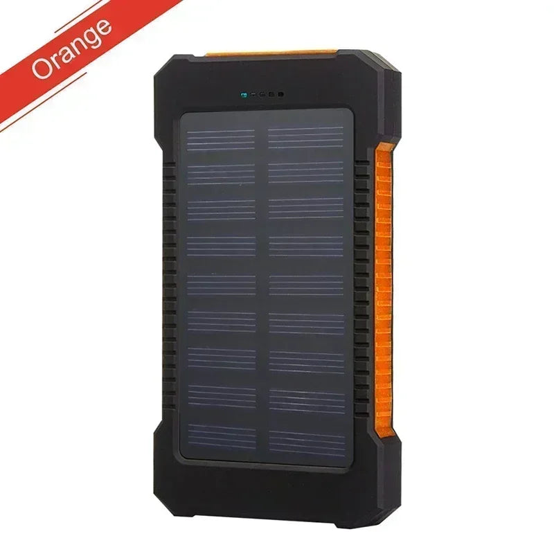 100000mAh Solar Power Bank External Battery Portable Charger Waterproof Powerbank W/ SOS Flashlight for IPhone Xiaomi Huawei