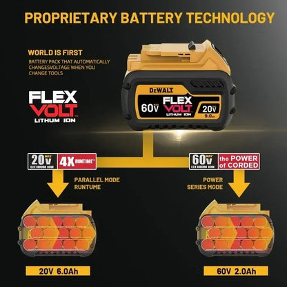 DeWALT Original Battery 20V/60V 9000mAh MAX FlexVolt for DCB606 DCB205 DCB206 DCB209 DCB182 Power Tool