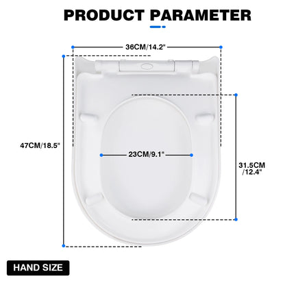 DayPlus Toilet Seat, Soft Close Toilet Seats White with Quick Release, Sturdy Duroplastic Anti-Bacterial Toilet Lid WC Seats