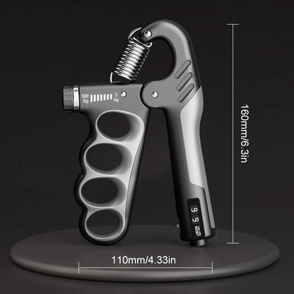 Hand Grip Strengthener 5-100Kg Adjustable Resistance Wrist Expander Anti Slip Ergonomic Hand Strength Exerciser with Counter