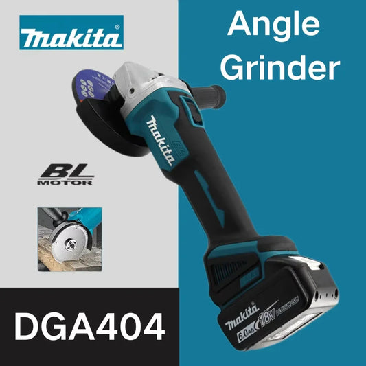 Makita DGA404 18V 6.0Ah 125mm Brushless Lithium Battery Angle Grinder Rechargeable Cutting Machine Multi-functional All-in-one B