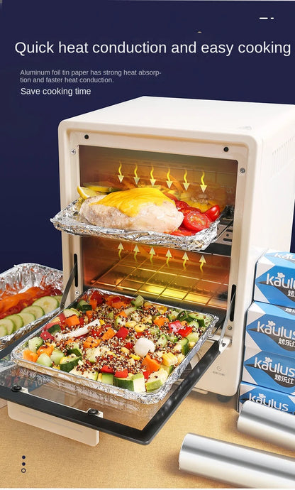 Zackoo 10/20/40M Aluminium Foil for Baking Wrap Disposable Airfryer Oven BBQ Tin Foil Food Grade Oil Paper Kitchen Catering Tin