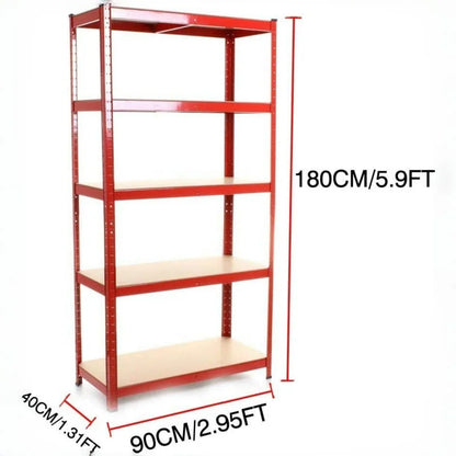 Adjustable Height Layout 5-Tier Heavy Duty Shelf 875kg Boltless Metal Rack Tool Free Assembly for Garage Warehouse Storage