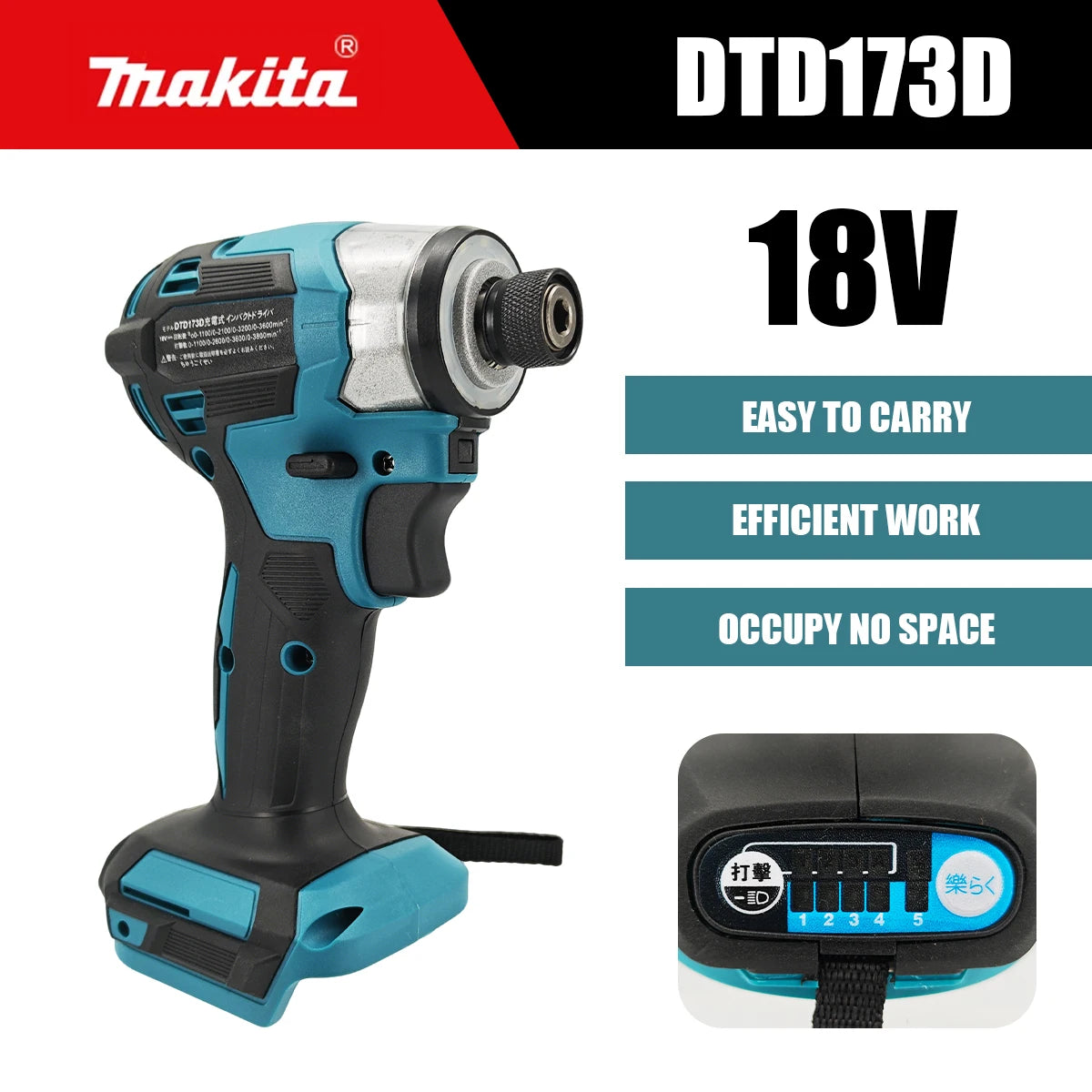 Makita DTD173 1800RPM Cordless Impact Driver 180N.m Brushless Motor Electric Drill Wood/Bolt/T-Mode For Makita Battery