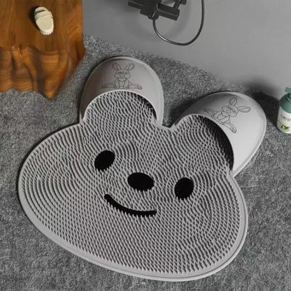 Rabbit Anti Slip Bath Mat Circular Massage Design Back Suction Cup Scrubber Foot Back Shower Anti Fall Device Bathroom Supplies