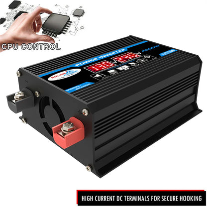 4000W Car Power Inverter DC 12V to AC 220V/110V Dual LCD Digital Display Voltage Transformer Car Charger Converter Adapter