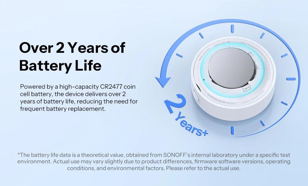 Sonoff Air Pressure Sensor Zigbee Temperature Humidity Barometric Smart Home Indoor Weather Monitor APP Alert Office SNZB-02M
