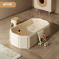 1PC green and white children's portable thick folding bathtub, suitable for travel