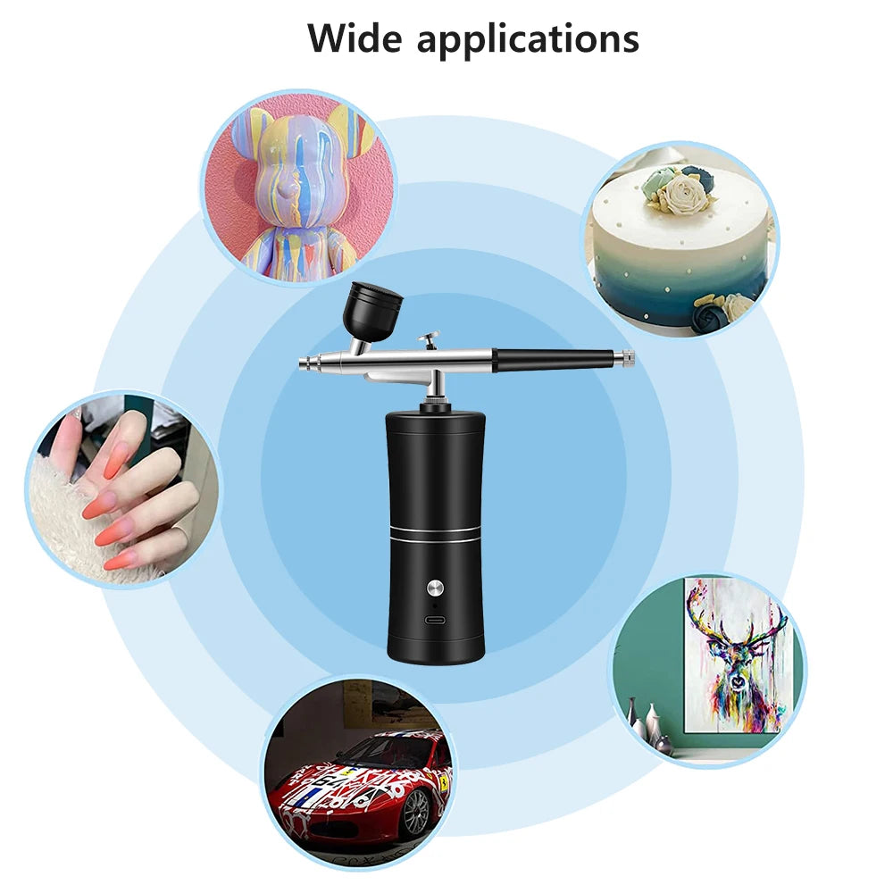 Airbrush Nail with Compressor Cordless Portable Airbrush Nails For Nail Art Cake Painting Craft Sprayer