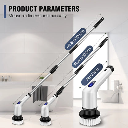 BRIEFNESS Cordless Electric Cleaning Brush 10in1 Multifunctional Spin Scrubber Kitchen Bathroom Rotary Cleaner Household