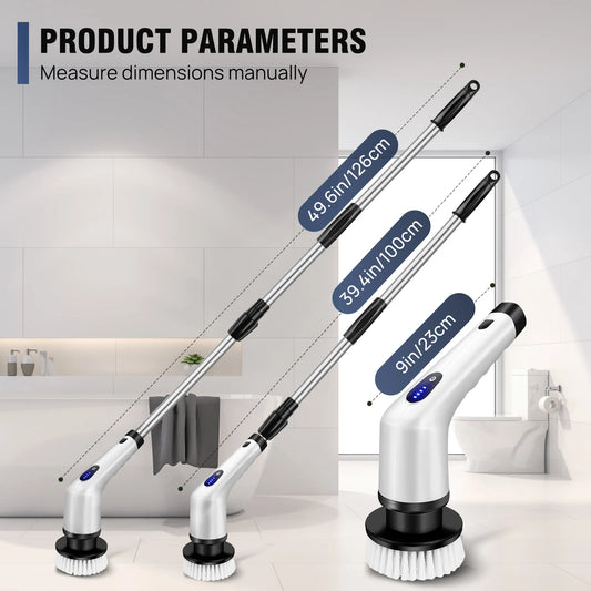 BRIEFNESS Cordless Electric Cleaning Brush 10in1 Multifunctional Spin Scrubber Kitchen Bathroom Rotary Cleaner Household