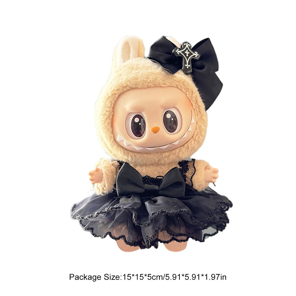 Mini Plush Doll'S Clothes Cute Outfit Accessories For Labubu V1 V2 Korea Kpop Idol Dolls Goose Dinosaur Macaron Clothing Gifts