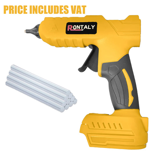 Cordless Hot Melt Glue Gun Replace For DeWalt 18V Battery 10 Pieces Glue Sticks 11 mm, For Crafts & Tools DIY(No Battery)