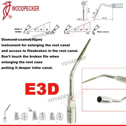 Woodpecker Dental Scaler Tips Ultrasonic Tooth Cleaning Machine Cutter Head Endo Perio Scaling Tips Fit EMS UDS Scaler Handpiece