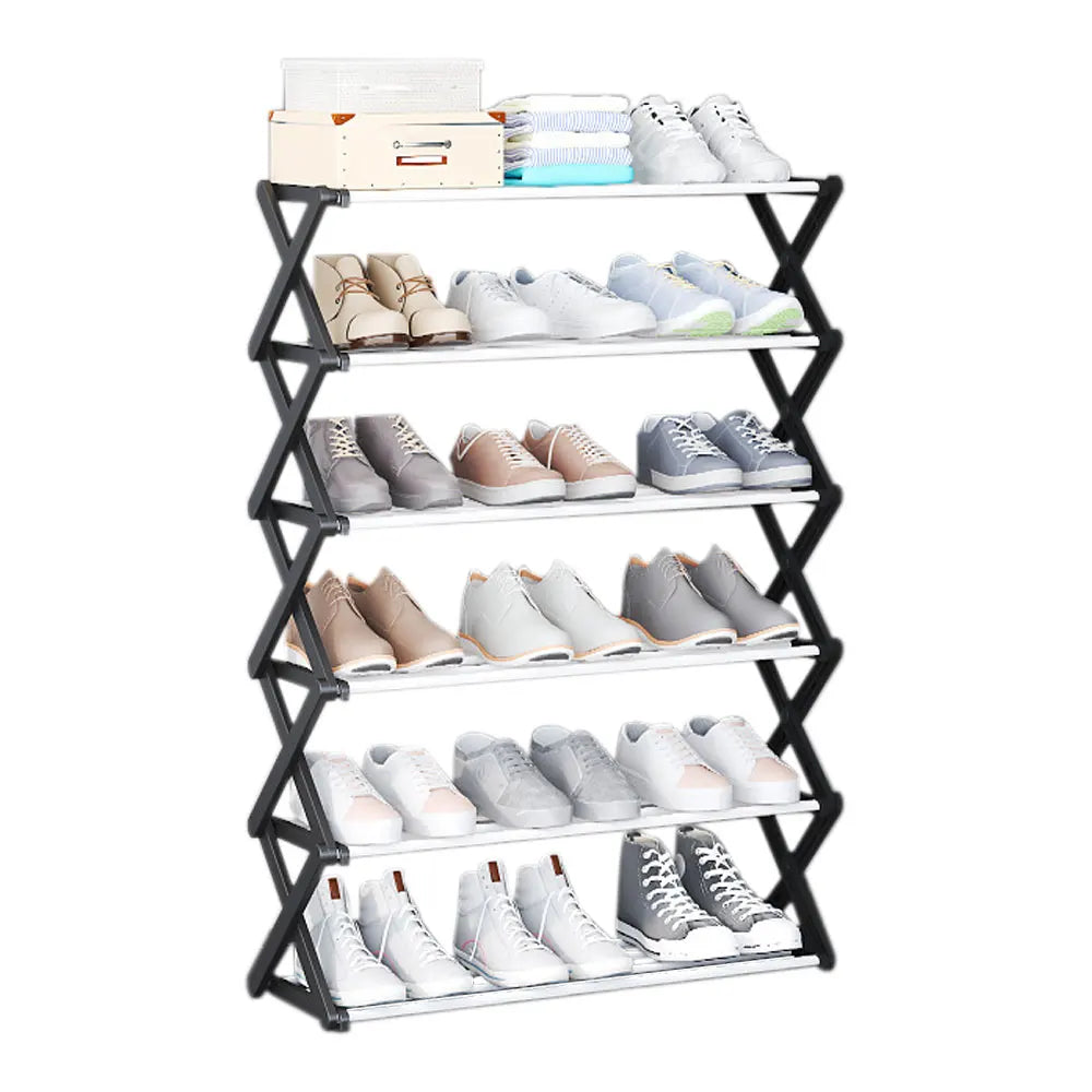 【Breeins】Foldable Multi-Tier Metal Shoe Rack for Entryway Shoes Storage Organizer Shelf Home Decoration Cabinet