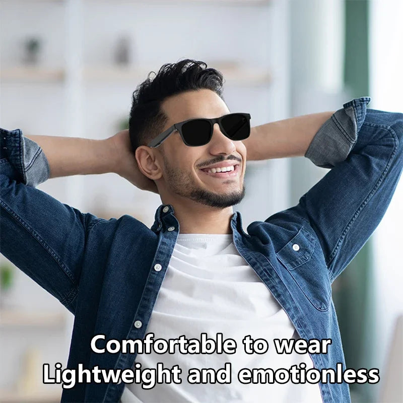 Lenovo Smart Glasses Remote Control Touch Photo Camera Translator Voice Assistant Adults Sunglasses Wireless Bluetooth Glasses
